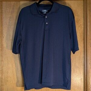 PGA Tour Men's Large Golf Polo Shirt Navy Blue Casual Performance Outdoors